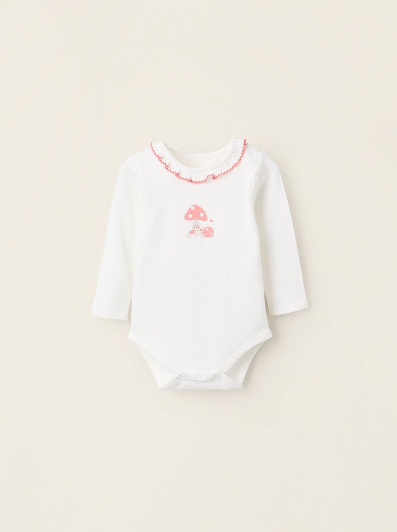 Body avec Volants au Col Blanc - Kiabi