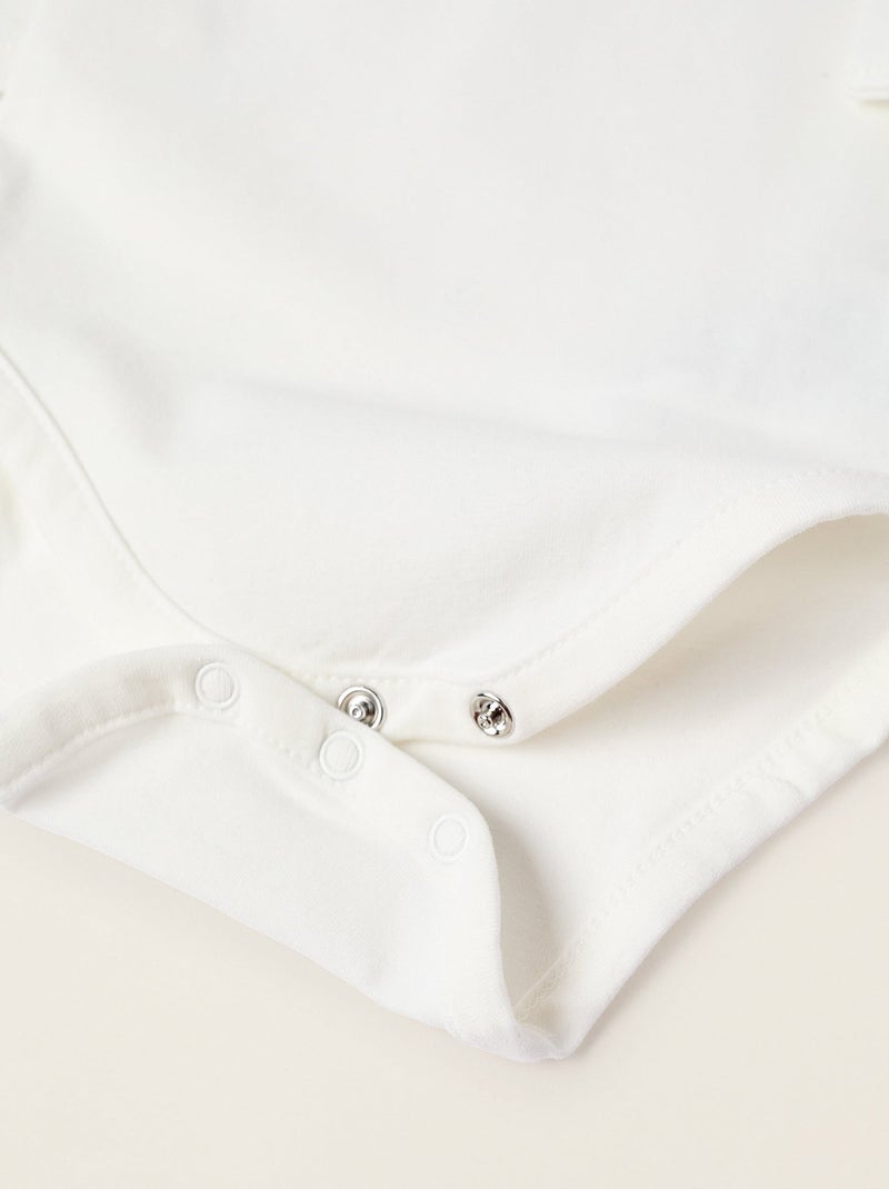 Body avec Volants au Col Blanc - Kiabi