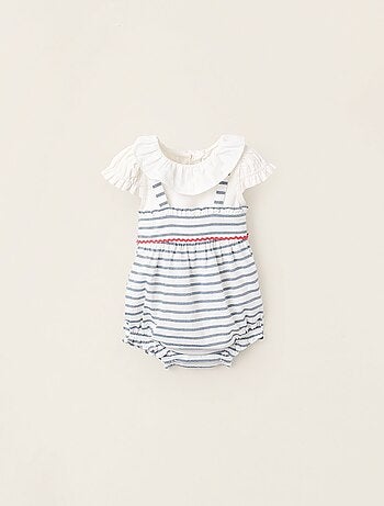Body avec Volants + Combi-short à Rayures