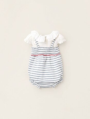 Body avec Volants + Combi-short à Rayures