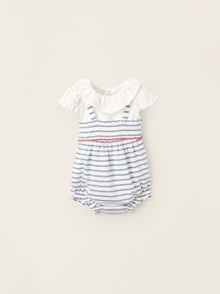 Body avec Volants + Combi-short à Rayures