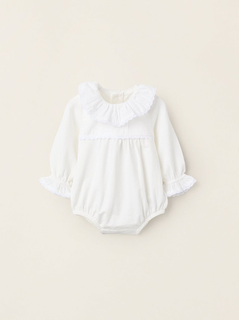 Body avec Volants et Crochet Blanc - Kiabi