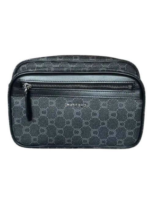Body-bag noir en toile enduite siglée garnie cuir Chabrand - Kiabi