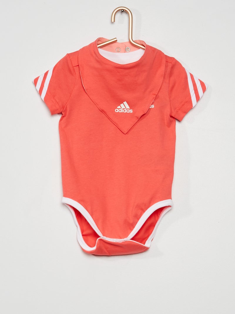 Body + bavoir 'adidas' rose - Kiabi
