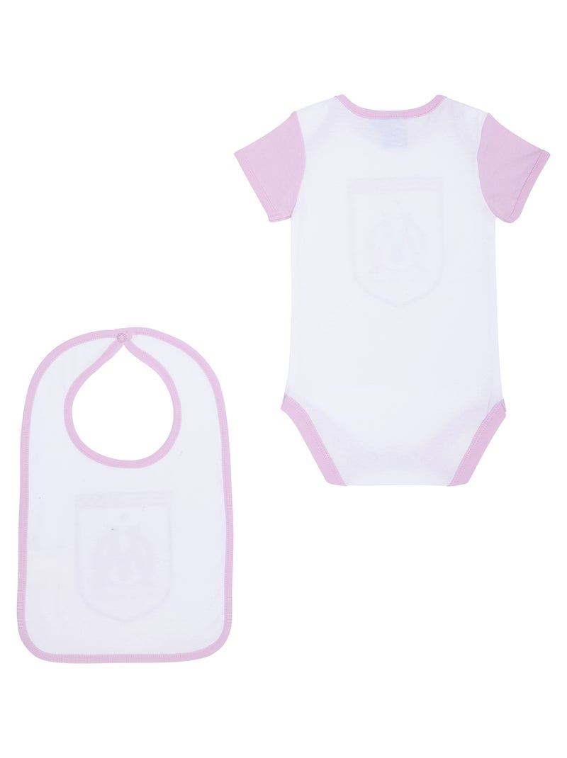 Body bavoir bébé fille OM - Collection officielle OLYMPIQUE DE MARSEILLE Rose - Kiabi