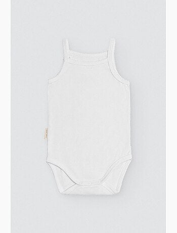 Body bébé basique à fines bretelles blanc