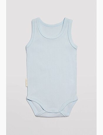 Body bébé basique à larges bretelles bleu clair