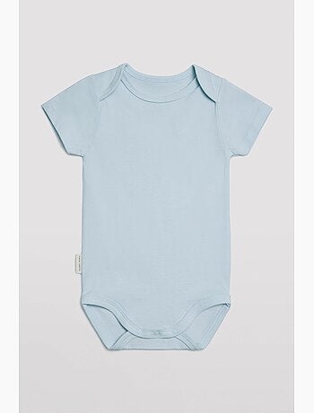 Body bébé basique à manches courtes et revers bleu clair