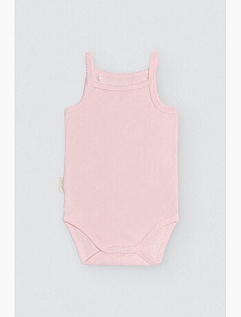 Body bébé basique fines bretelles rose