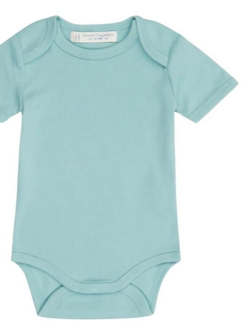 Body Bébé Bio à Manches Courtes Bleu-Vert Bleu - Kiabi