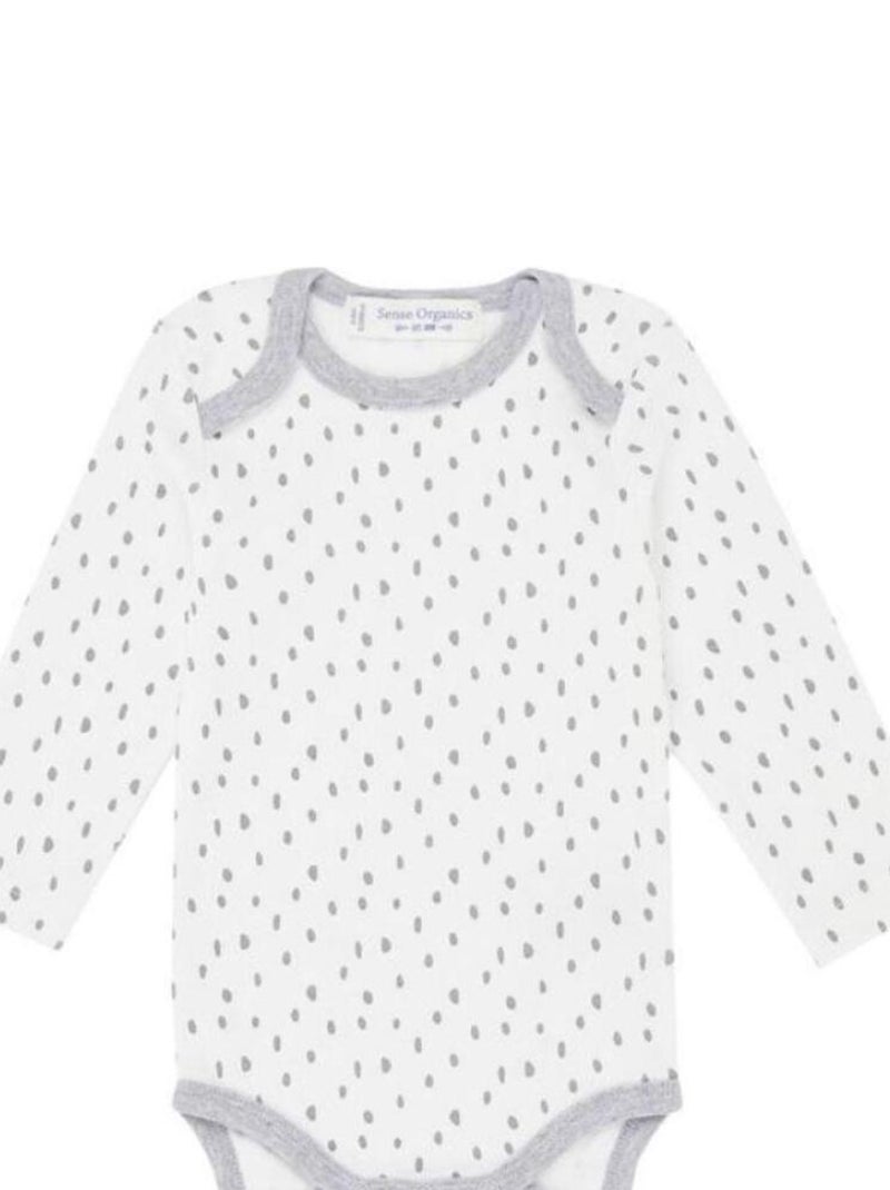 Body Bébé en Coton Bio - Petits Pois Gris - Kiabi