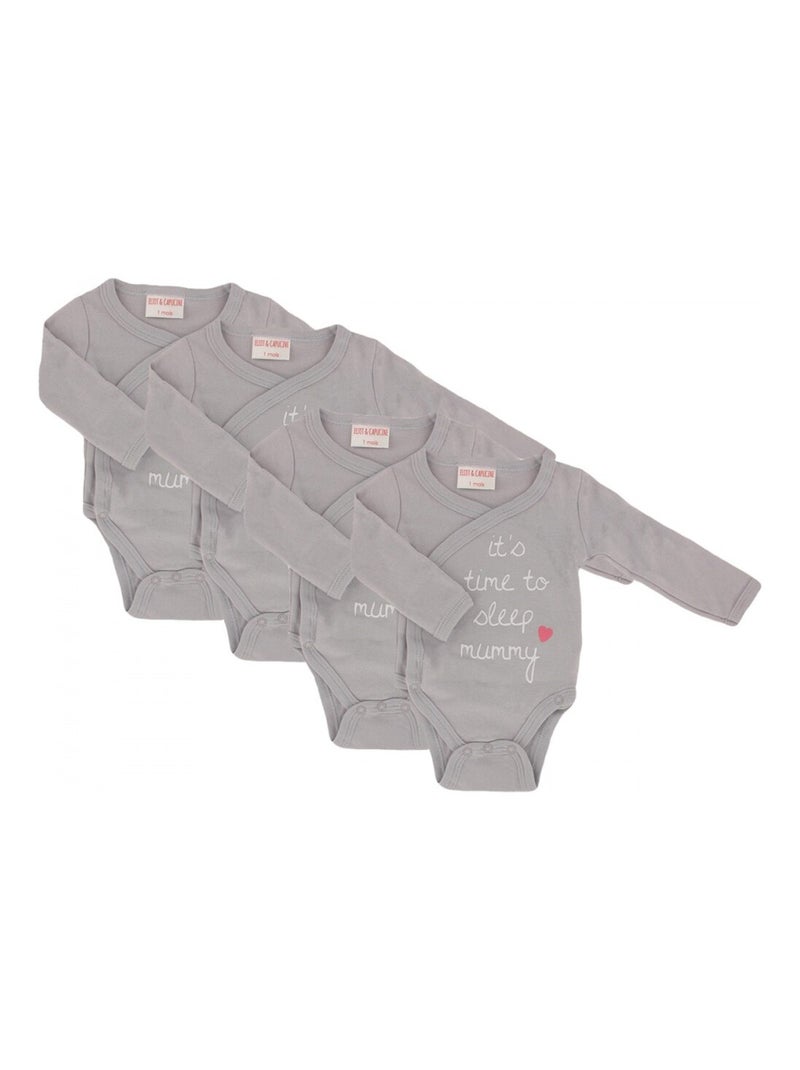 Body Bébé Lot de 4 Gris - Kiabi