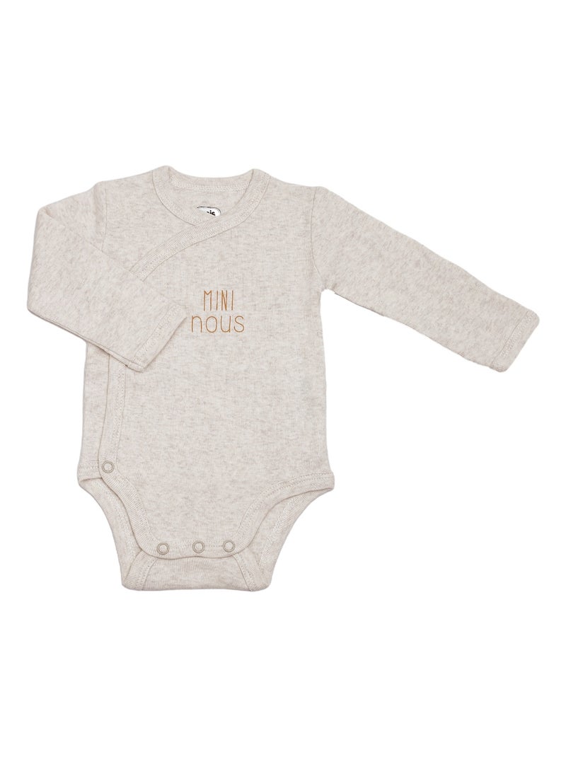 Body bébé manche longues Beige - Kiabi