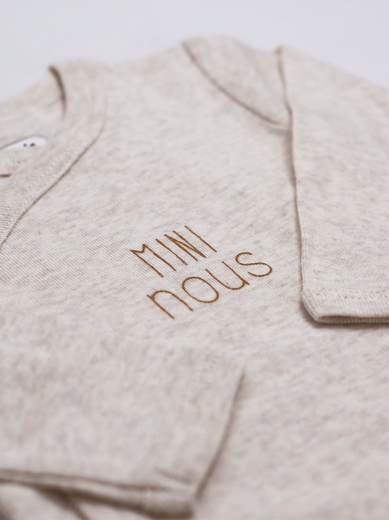 Body Bébé Manche Longues Beige - Kiabi