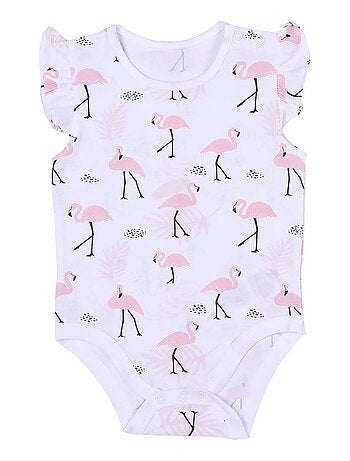 Body bébé sans manches , Flamants roses Kitikate