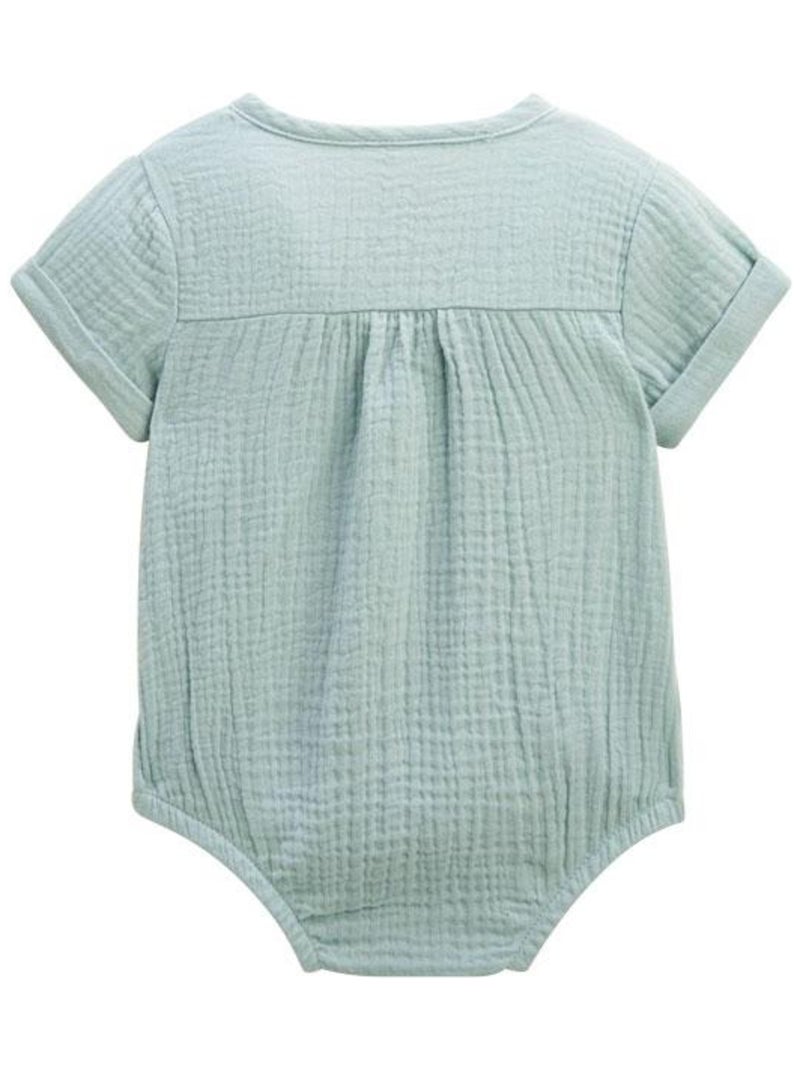 Body bloomer bébé manches courtes bleu ouverture croisée Kimi Bleu - Kiabi