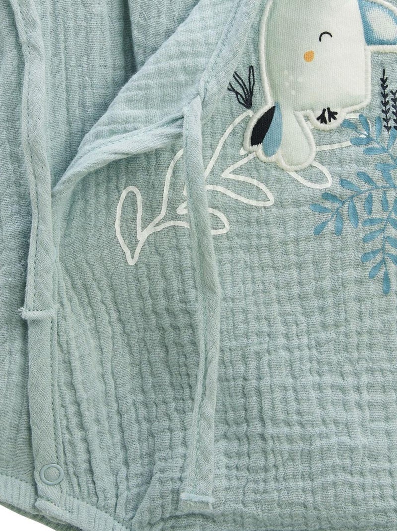 Body bloomer bébé manches courtes bleu ouverture croisée Kimi Bleu - Kiabi