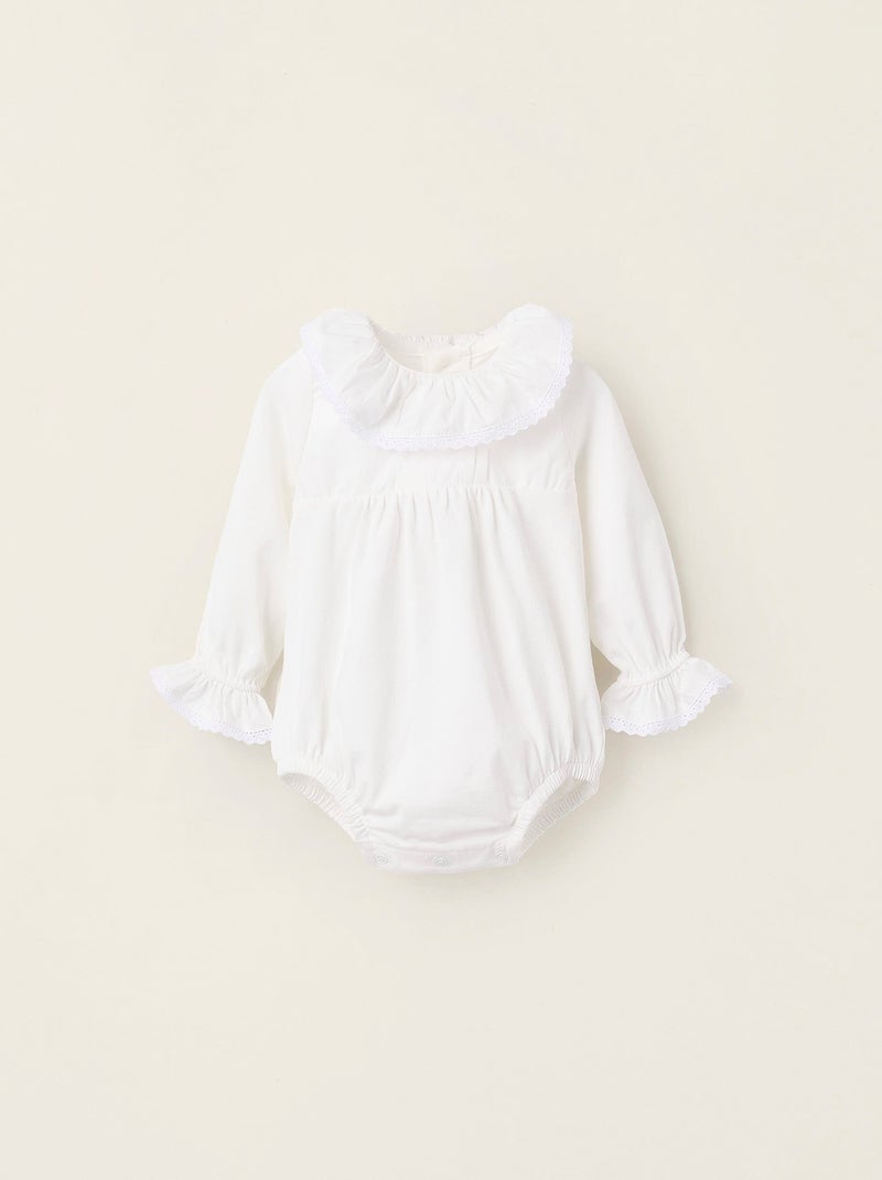 Body-Blouse avec Dentelle Blanc - Kiabi