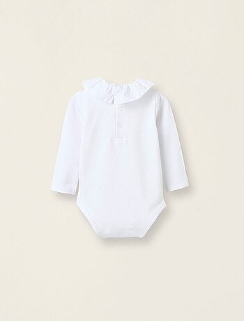 Body-Blouse avec Volants en Coton