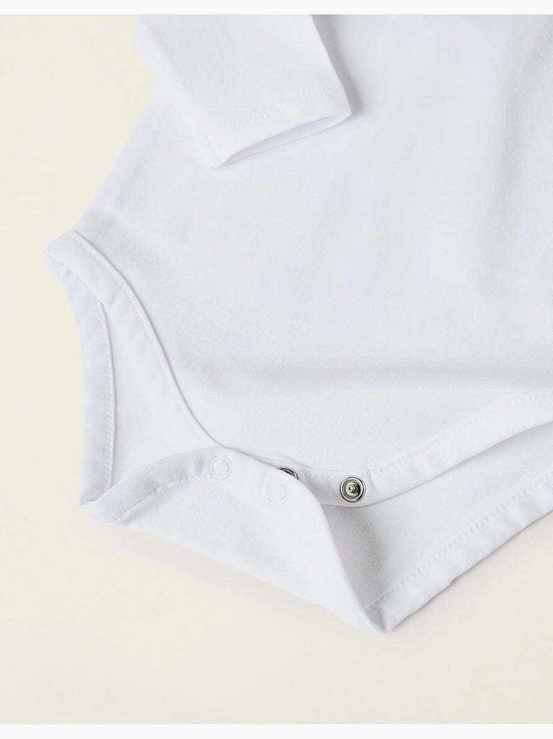 Body-Blouse avec Volants en Coton Blanc - Kiabi