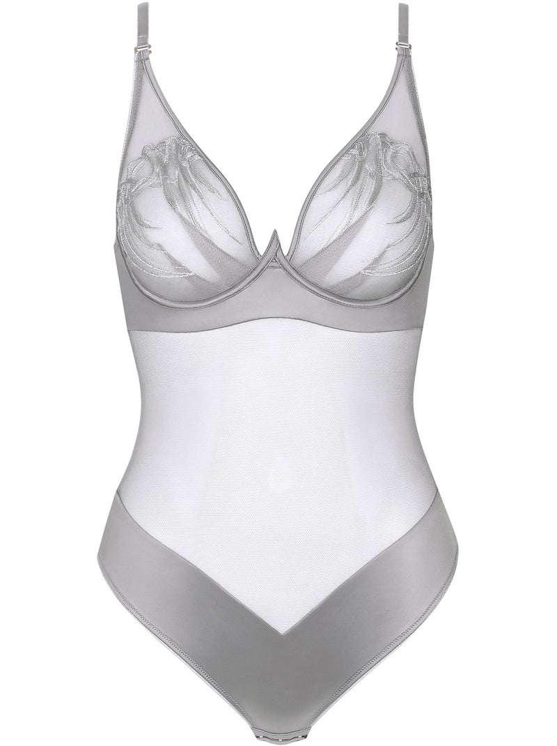 Body brésilien échancré armaturé multipositions Amaze Argent - Kiabi