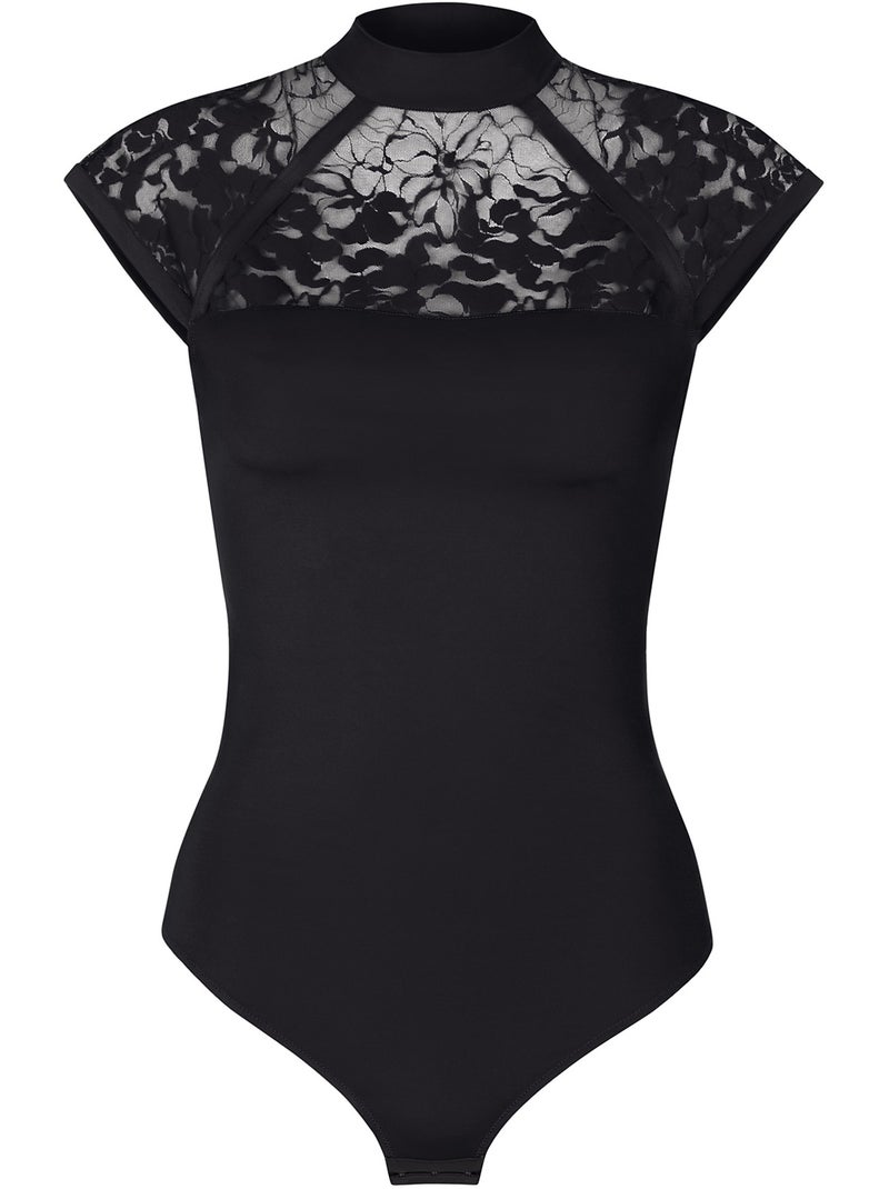 Body brésilien manches courtes Flamenco Noir - Kiabi