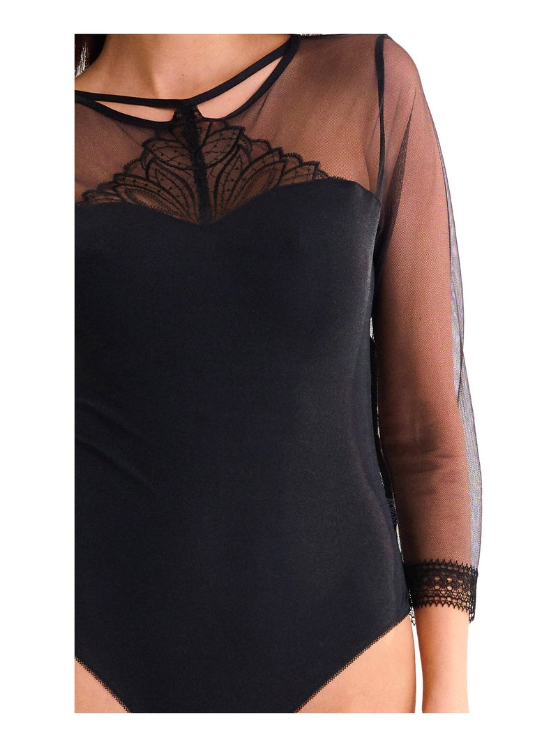 Body brésilien sans armatures manches trois-quarts ADVENTURE Noir - Kiabi