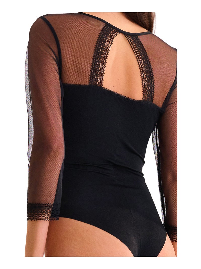 Body brésilien sans armatures manches trois-quarts ADVENTURE Noir - Kiabi