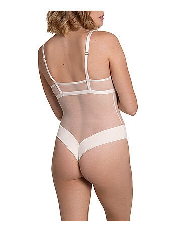 Body brésilien sans armatures Rose mariage ivoire
