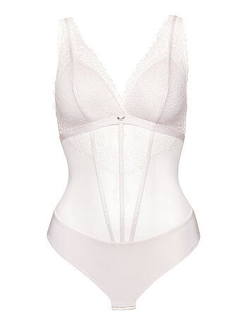 Body brésilien sans armatures Rose mariage ivoire