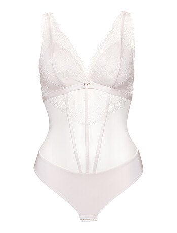 Body brésilien sans armatures Rose mariage ivoire