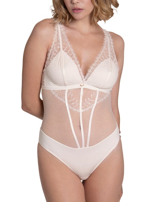 Body brésilien sans armatures Rose mariage ivoire - Kiabi