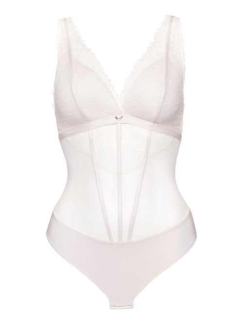 Body brésilien sans armatures Rose mariage ivoire - Kiabi