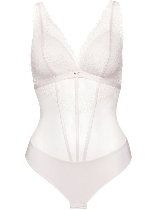 Body brésilien sans armatures Rose mariage ivoire - Kiabi