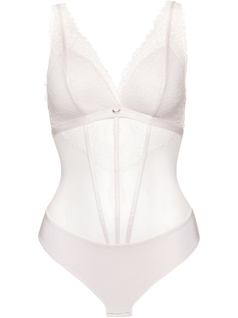 Body brésilien sans armatures Rose mariage ivoire Ecru - Kiabi