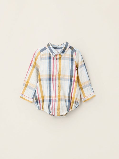 Body-Chemise en Coton à Carreaux Brothers & Sisters - Kiabi