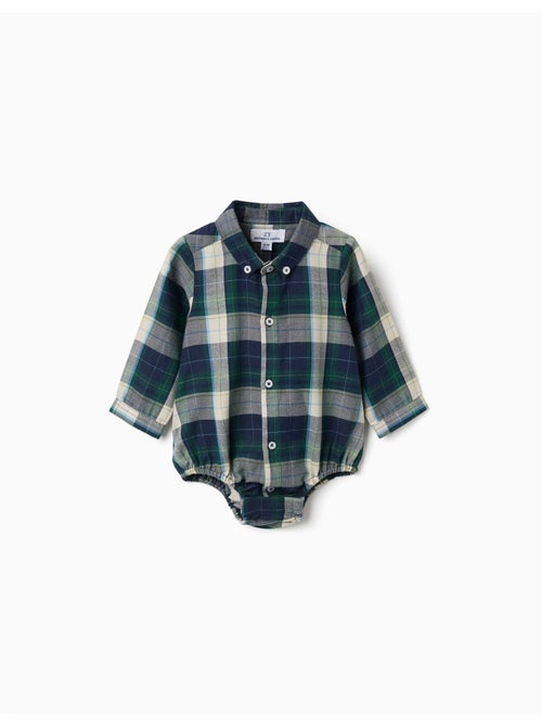 Body-chemise en coton à carreaux b&s - Kiabi Body-chemise en coton à carreaux b&s - Kiabi