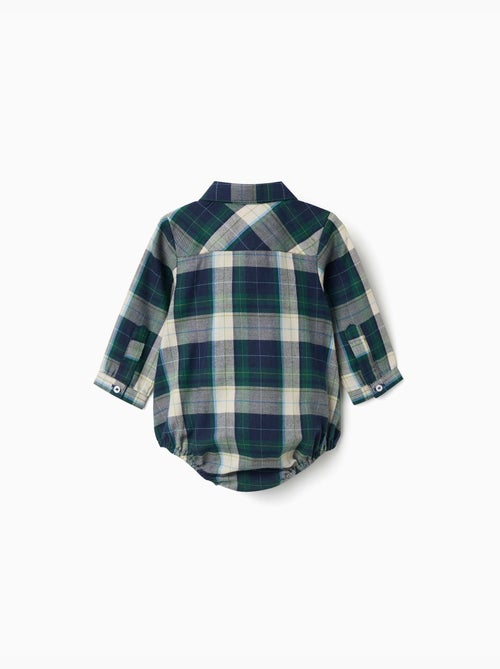 Body-chemise en coton à carreaux b&s - Kiabi Body-chemise en coton à carreaux b&s - Kiabi