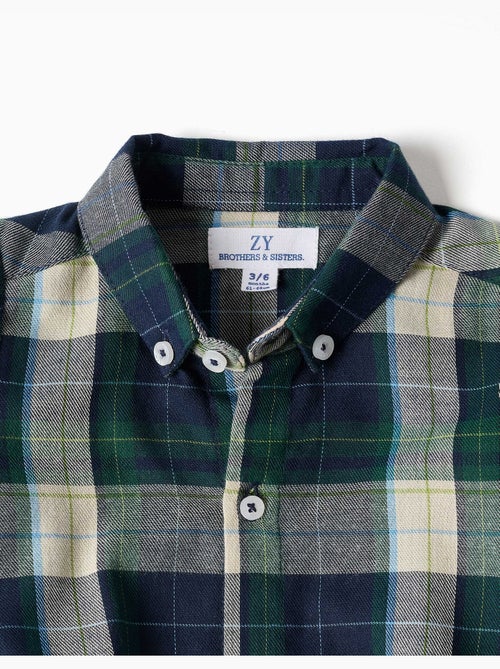 Body-chemise en coton à carreaux b&s - Kiabi Body-chemise en coton à carreaux b&s - Kiabi