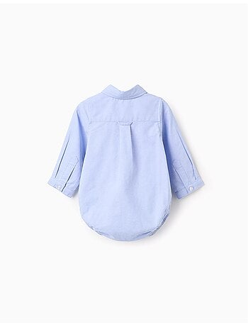 Body-chemise en coton à manches longues