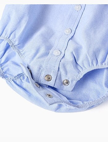 Body-chemise en coton à manches longues