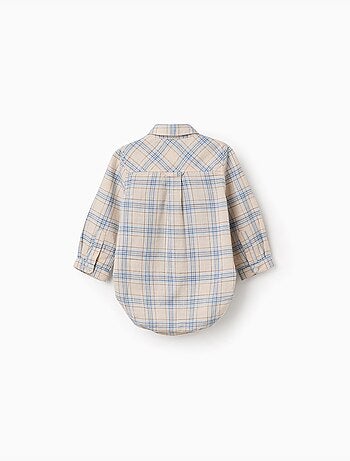 Body-chemise en coton à motif à carreaux