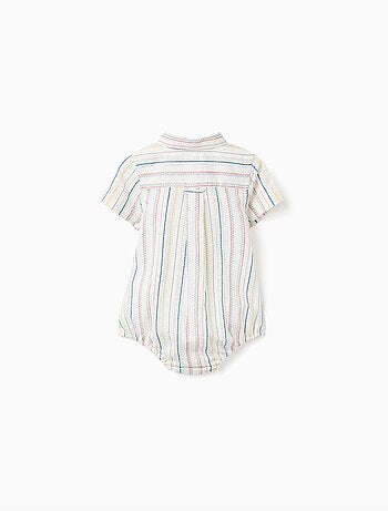 Body-chemise en coton à rayures ethniques B&S