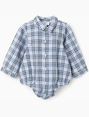 Body-chemise en coton et à carreaux B&S
