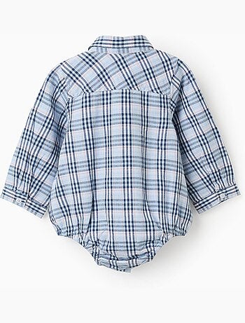 Body-chemise en coton et à carreaux B&S