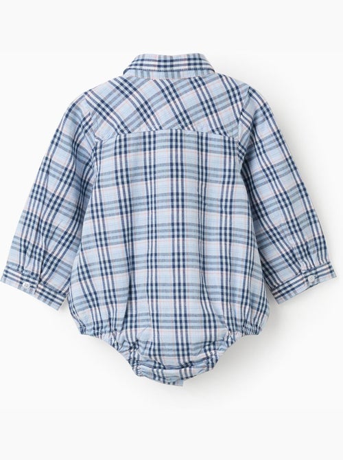 Body-chemise en coton et à carreaux B&S - Kiabi