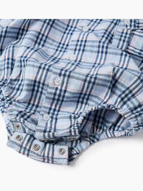 Body-chemise en coton et à carreaux B&S - Kiabi