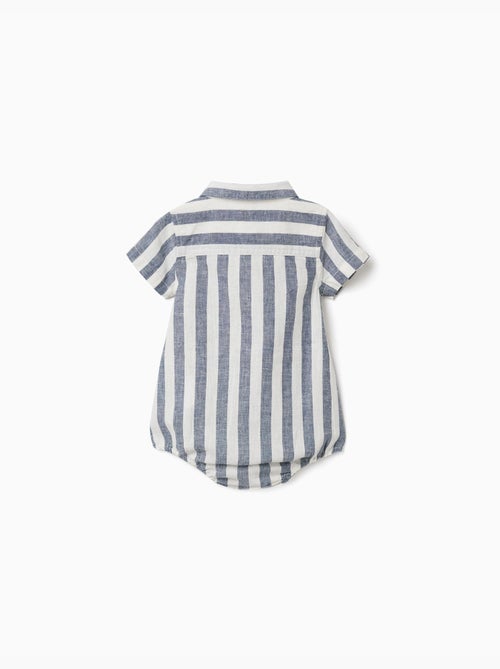 Body-chemise en coton et lin à rayures You&Me - Kiabi