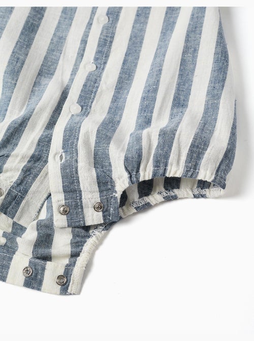 Body-chemise en coton et lin à rayures You&Me - Kiabi