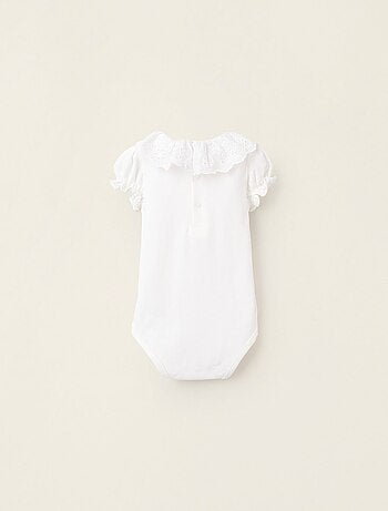 Body-Chemisier avec Volants et Broderie Anglaise